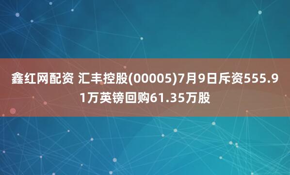 鑫红网配资 汇丰控股(00005)7月9日斥资555.91万英镑回购61.35万股